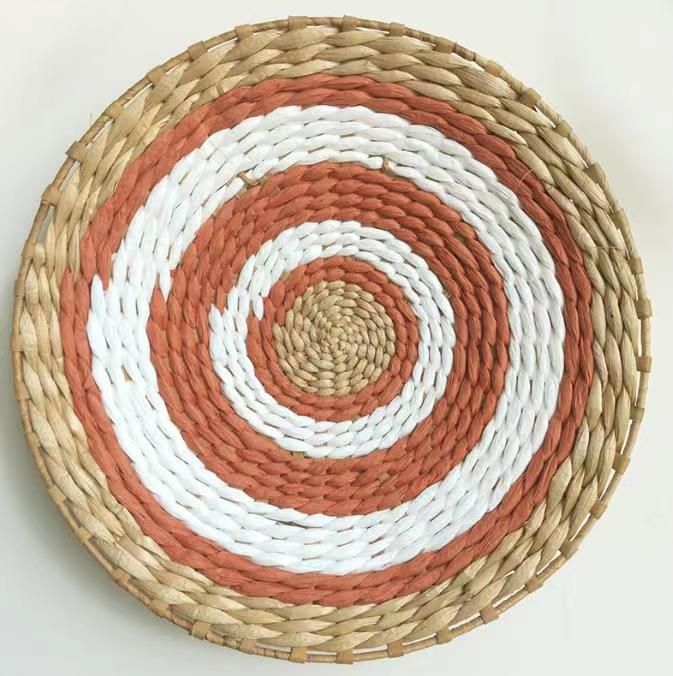 Bohemian Hand-Woven Straw Wall Decoration Plate