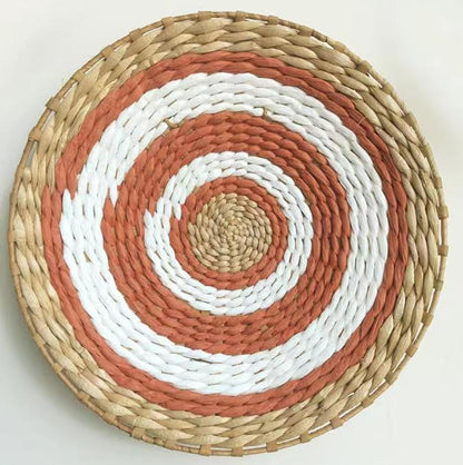 Bohemian Hand-Woven Straw Wall Decoration Plate