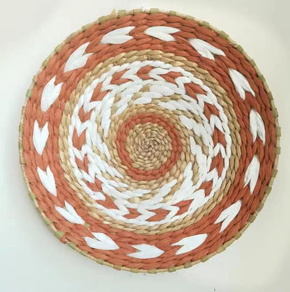 Bohemian Hand-Woven Straw Wall Decoration Plate