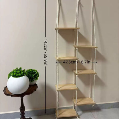 Bohemian Hand-Woven Wall Storage Rack