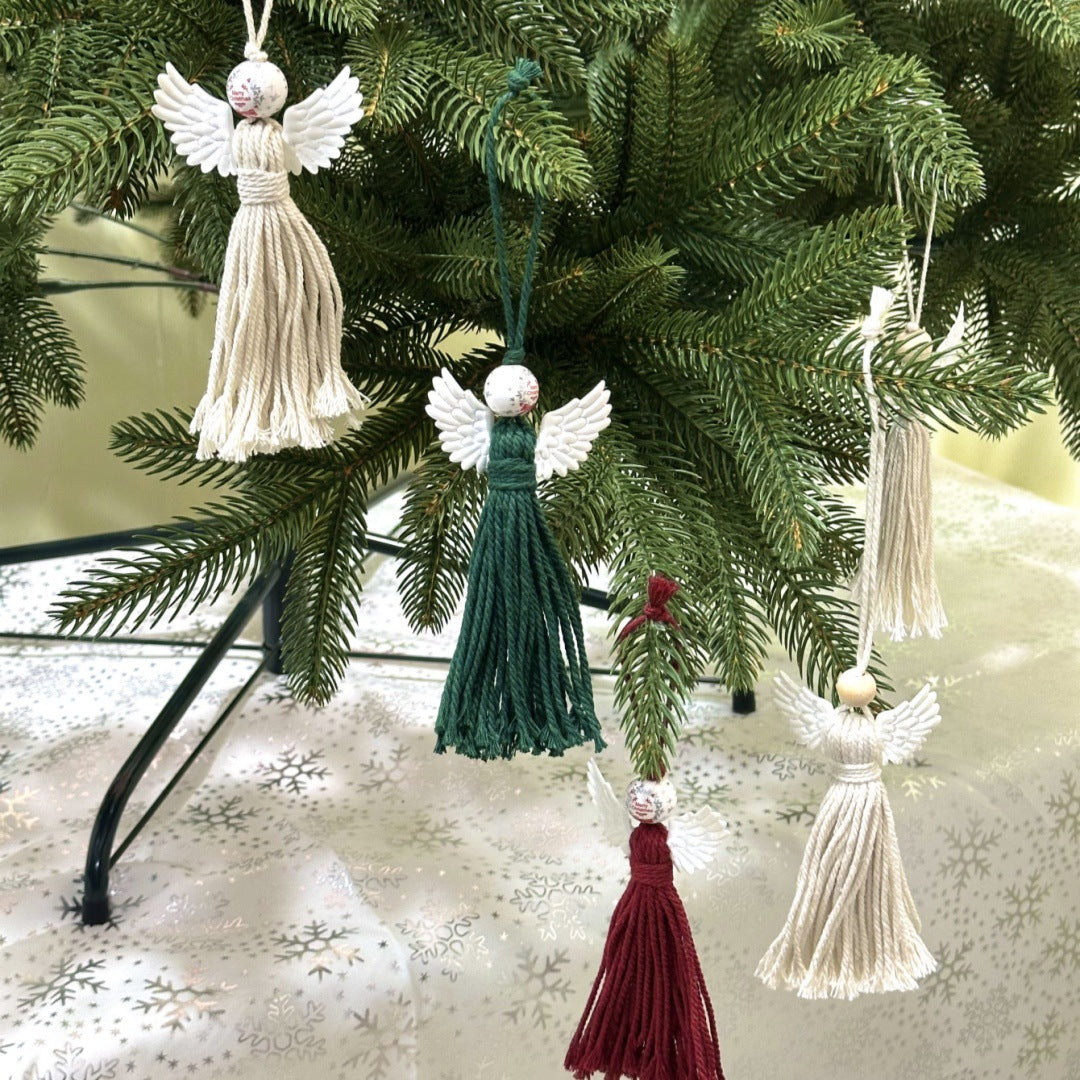 Bohemian Handmade Cotton Rope Christmas Angel Pendant