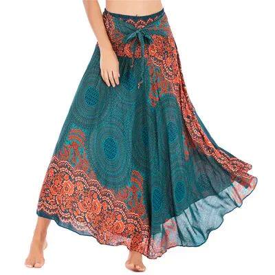 Bohemian Pleated Flared Dress