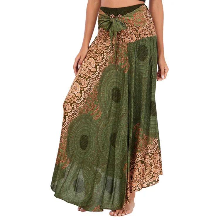 Bohemian Pleated Flared Dress