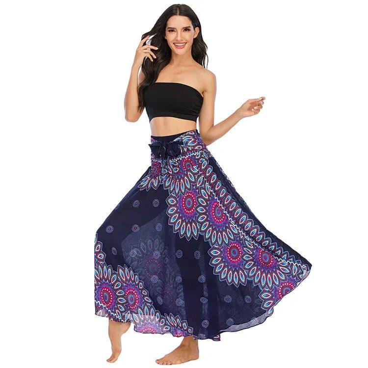 Bohemian Pleated Flared Dress