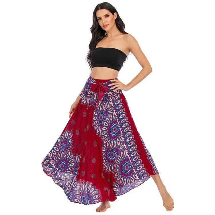 Bohemian Pleated Flared Dress