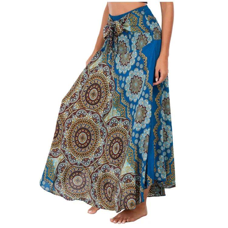 Bohemian Pleated Flared Dress