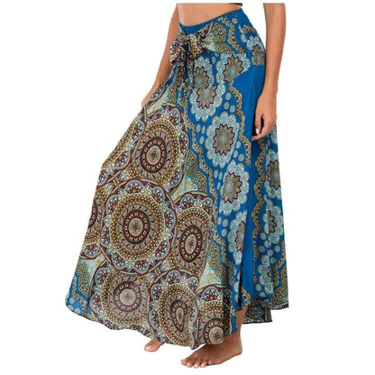 Bohemian Pleated Flared Dress