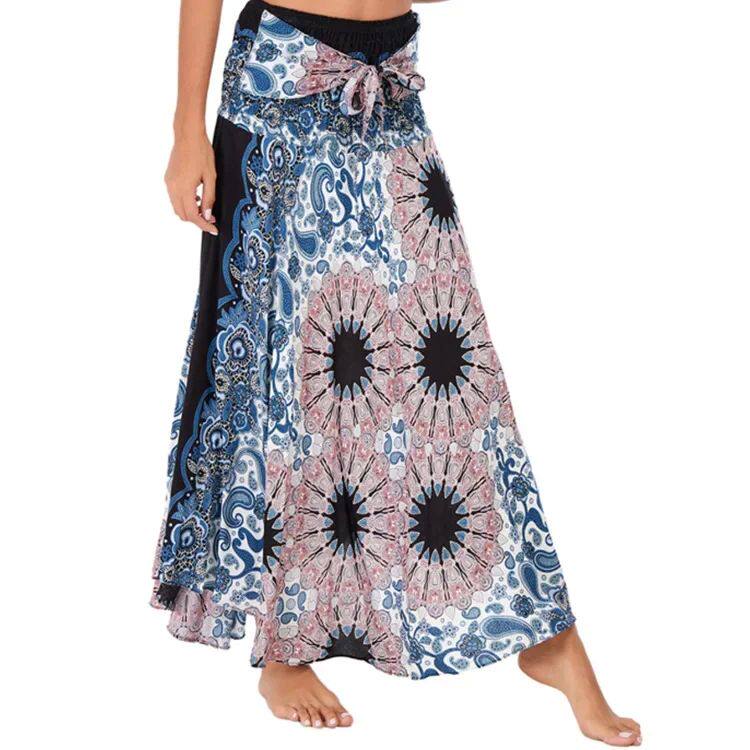 Bohemian Pleated Flared Dress