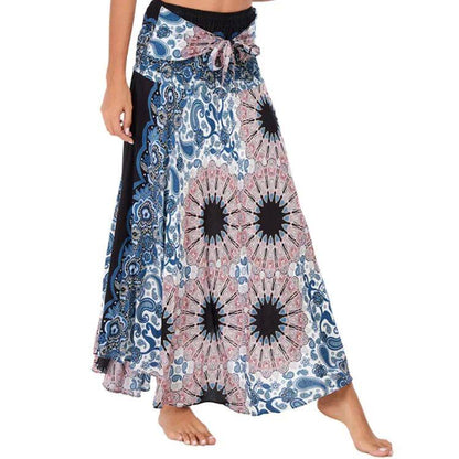 Bohemian Pleated Flared Dress