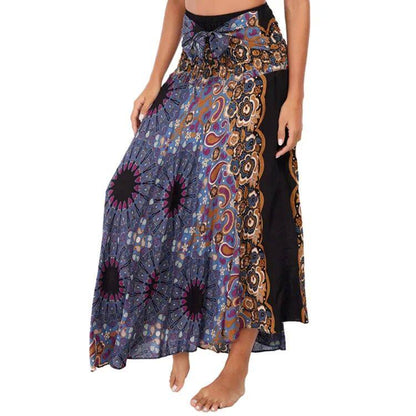 Bohemian Pleated Flared Dress