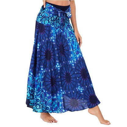 Bohemian Pleated Flared Dress