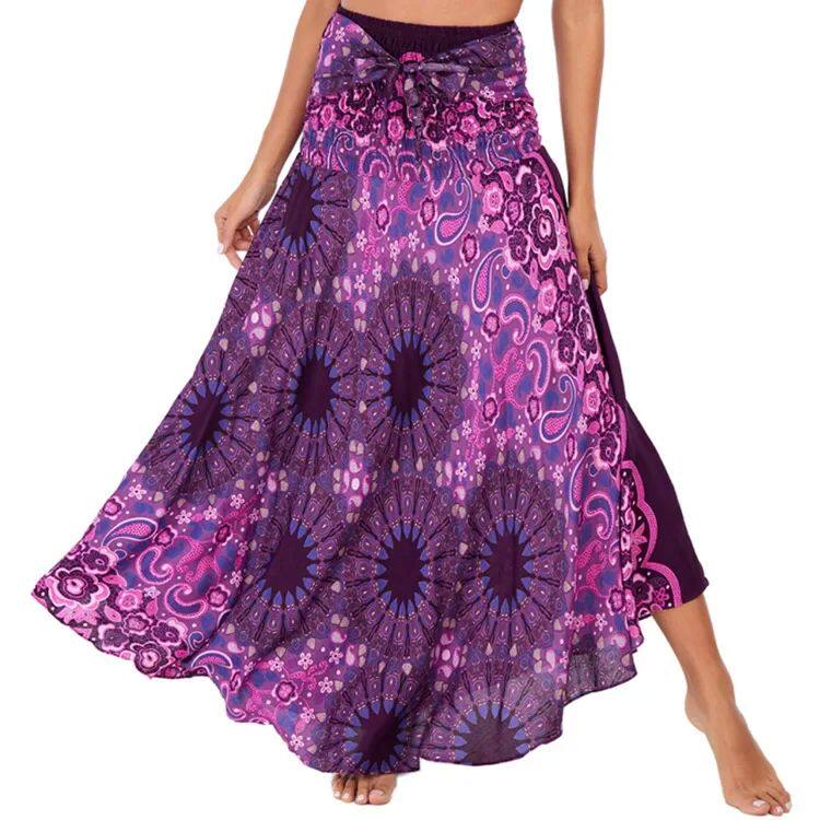 Bohemian Pleated Flared Dress
