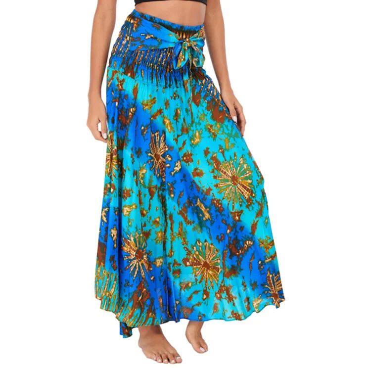 Bohemian Pleated Flared Dress