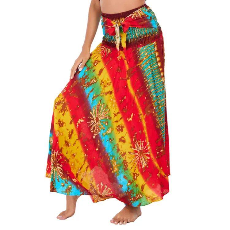 Bohemian Pleated Flared Dress