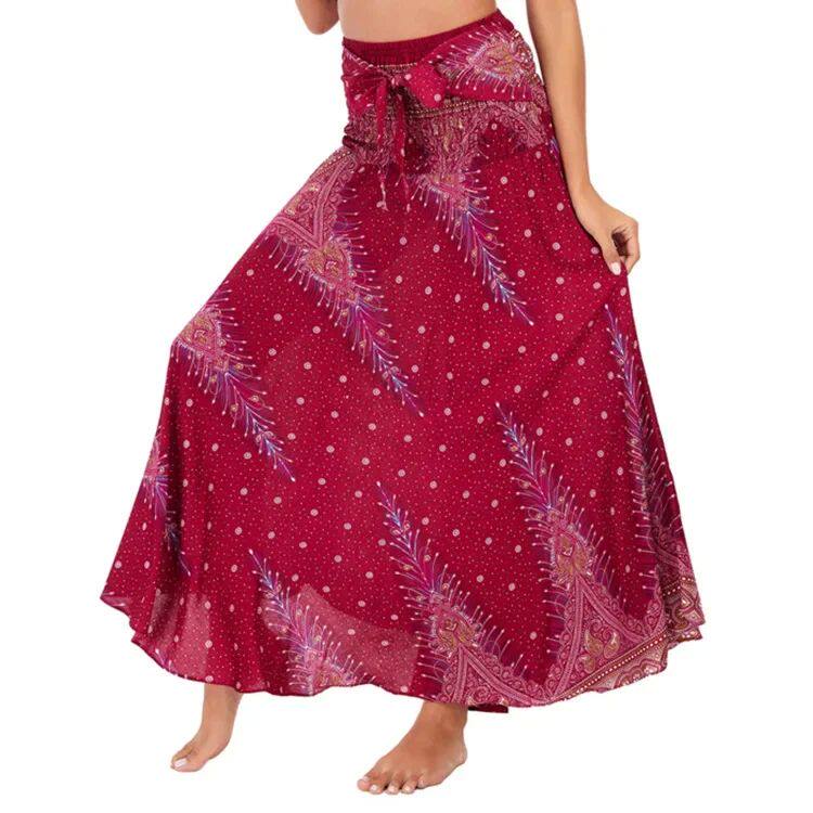 Bohemian Pleated Flared Dress