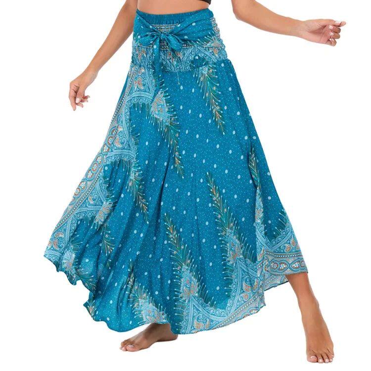Bohemian Pleated Flared Dress