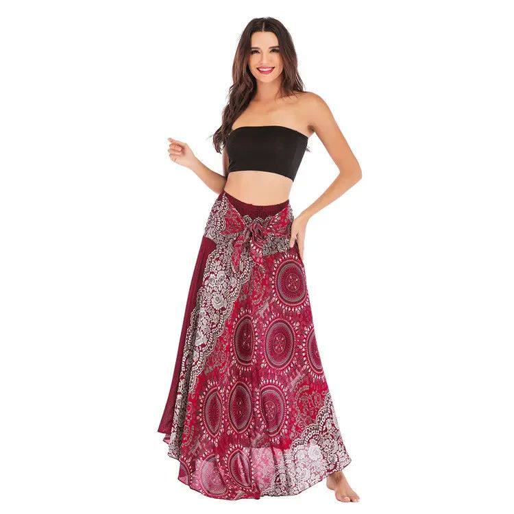 Bohemian Pleated Flared Dress