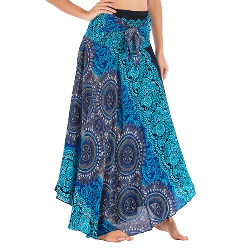 Bohemian Pleated Flared Dress
