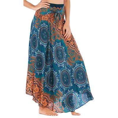 Bohemian Pleated Flared Dress