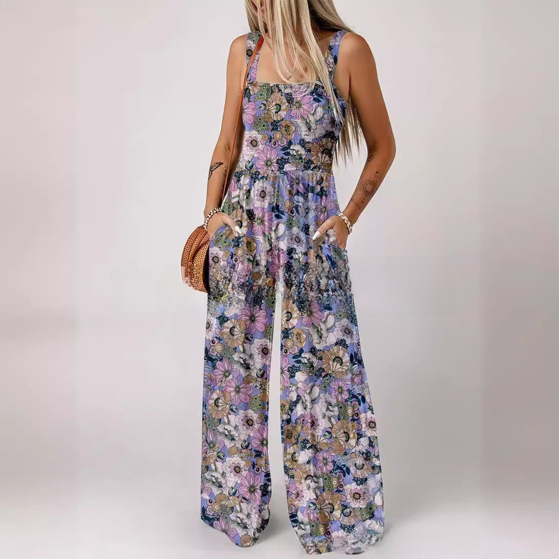Bohemian Print Strap Jumpsuit