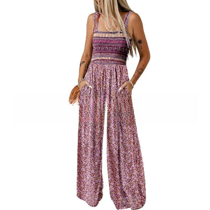 Bohemian Print Strap Jumpsuit