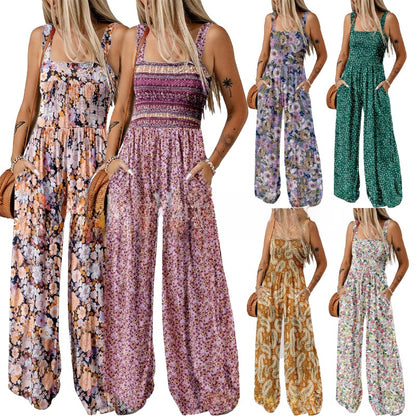 Bohemian Print Strap Jumpsuit
