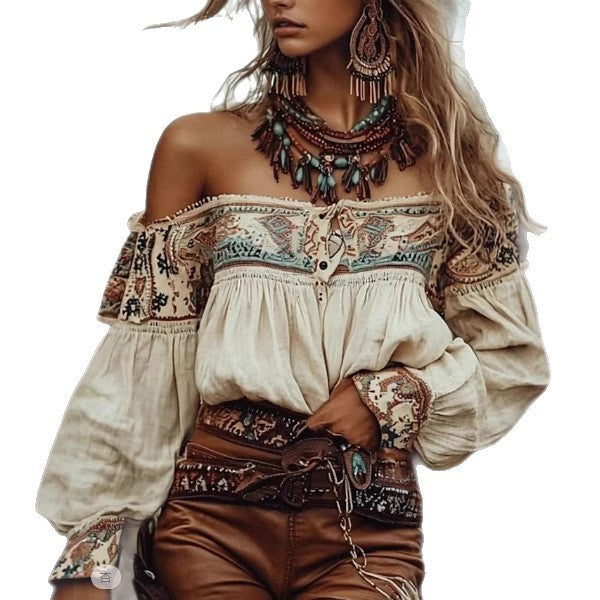 Bohemian Print Women Shirt