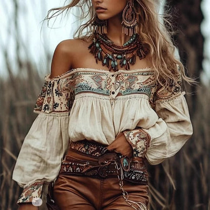 Bohemian Print Women Shirt