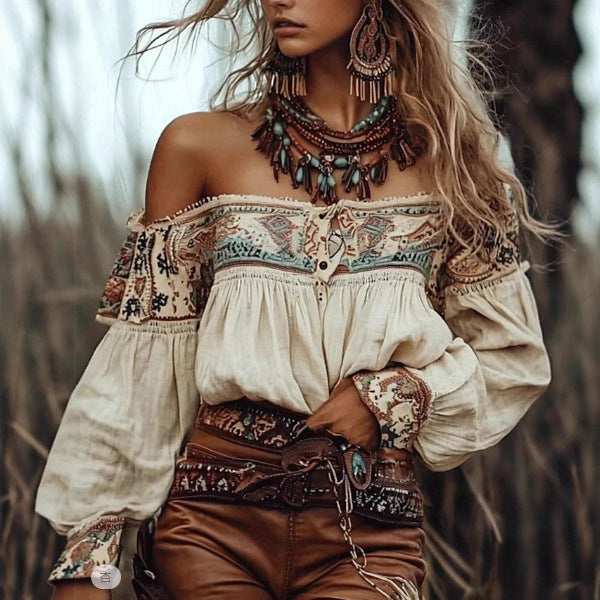 Bohemian Print Women Shirt