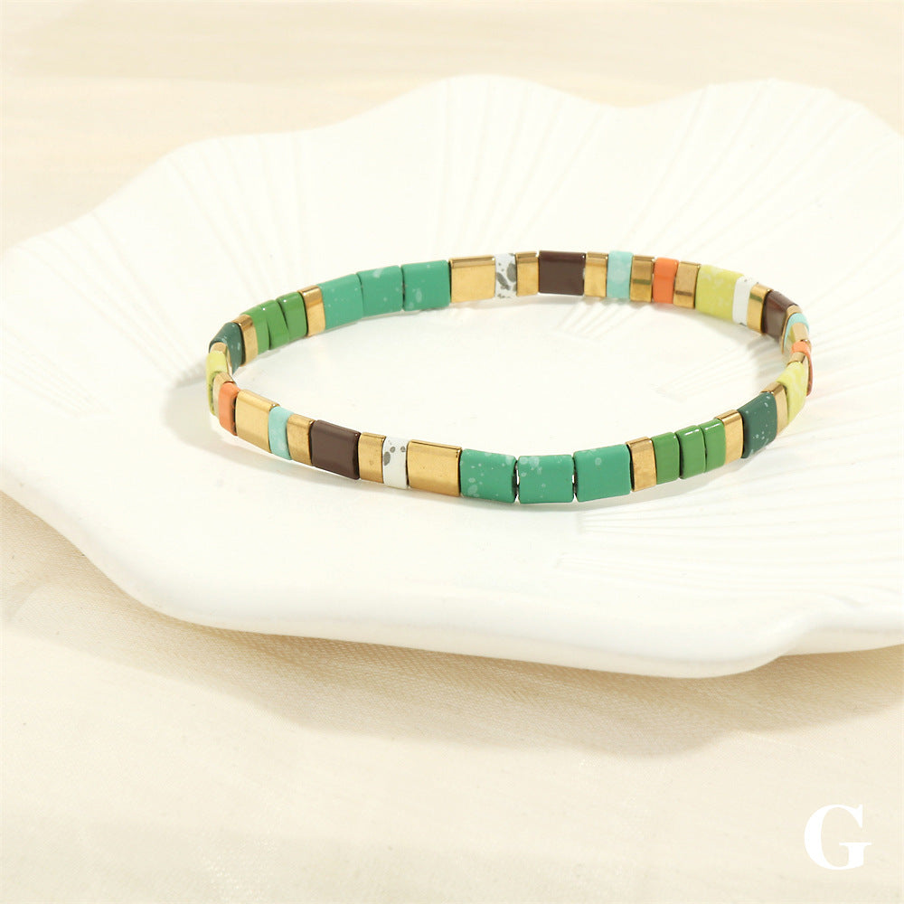 Bohemian Rice Bead Stretch Bracelet