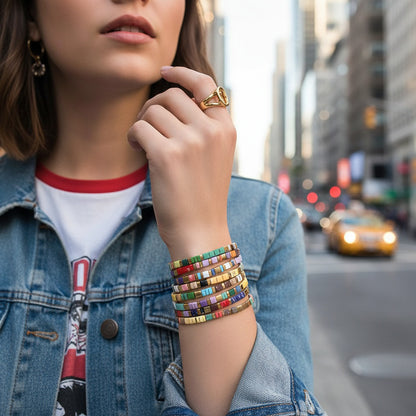 Bohemian Rice Bead Stretch Bracelet