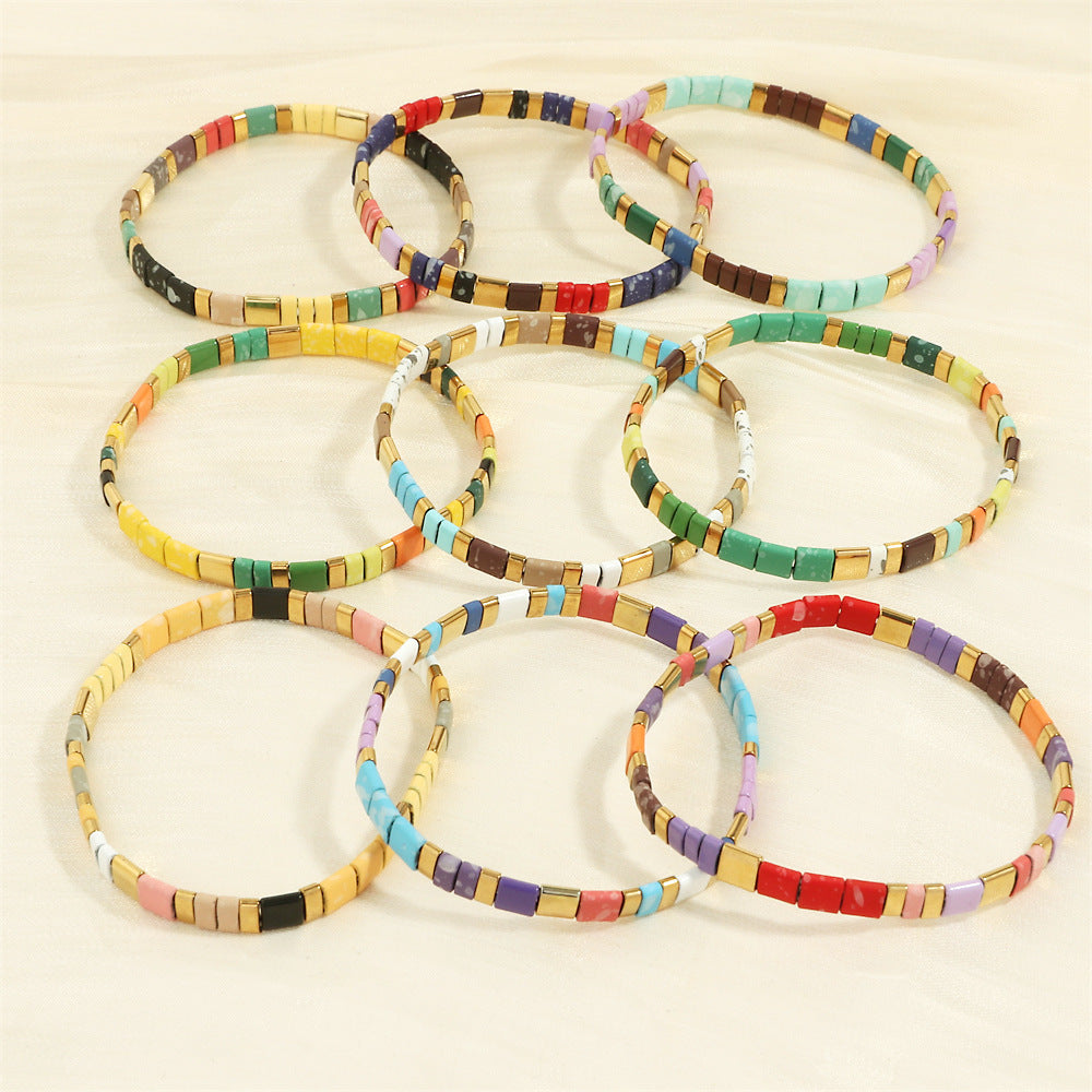 Bohemian Rice Bead Stretch Bracelet