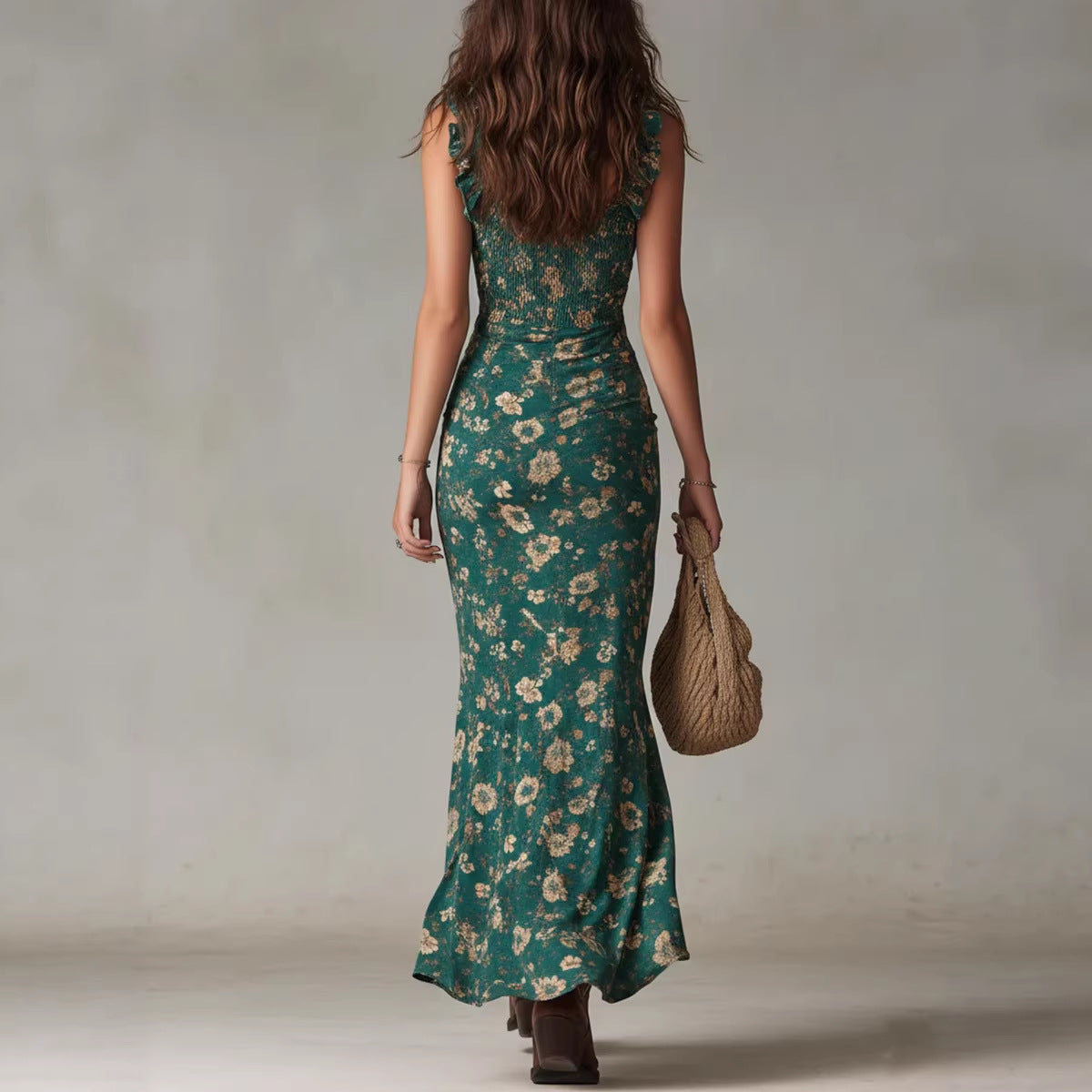 Bohemian Ruffled Sleeveless Dress