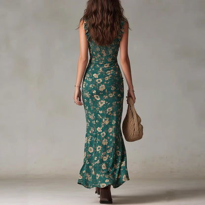 Bohemian Ruffled Sleeveless Dress