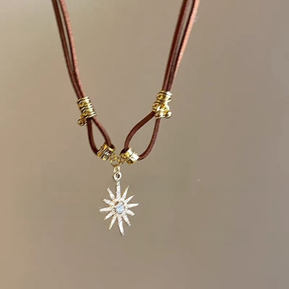 Bohemian Star Pendant Layered Choker Necklace
