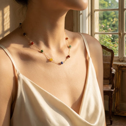Bohemian-style beaded necklace