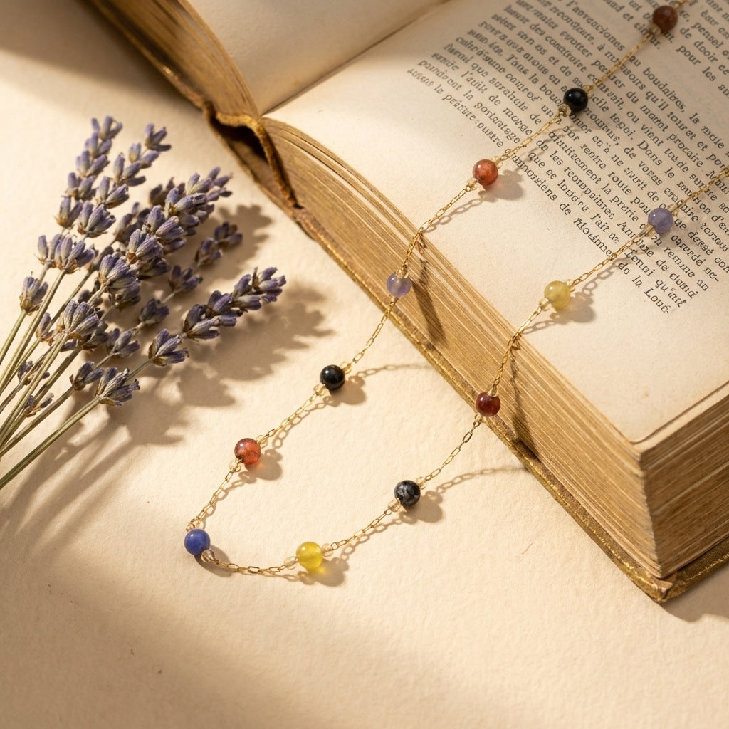 Bohemian-style beaded necklace