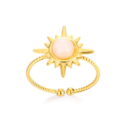 Bohemian Sun Star Adjustable Stainless Steel Ring