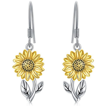 Bohemian Sunflower Alloy Earrings and Necklace Set