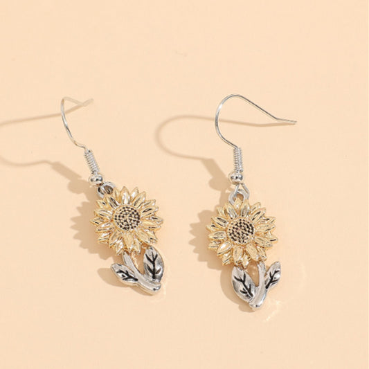 Bohemian Sunflower Alloy Earrings and Necklace Set