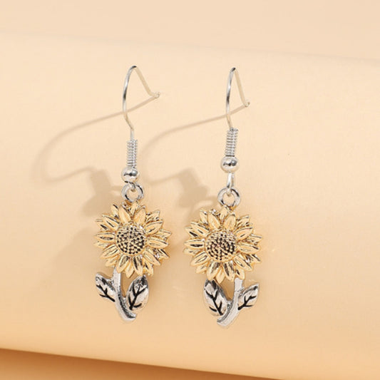 Bohemian Sunflower Alloy Earrings and Necklace Set