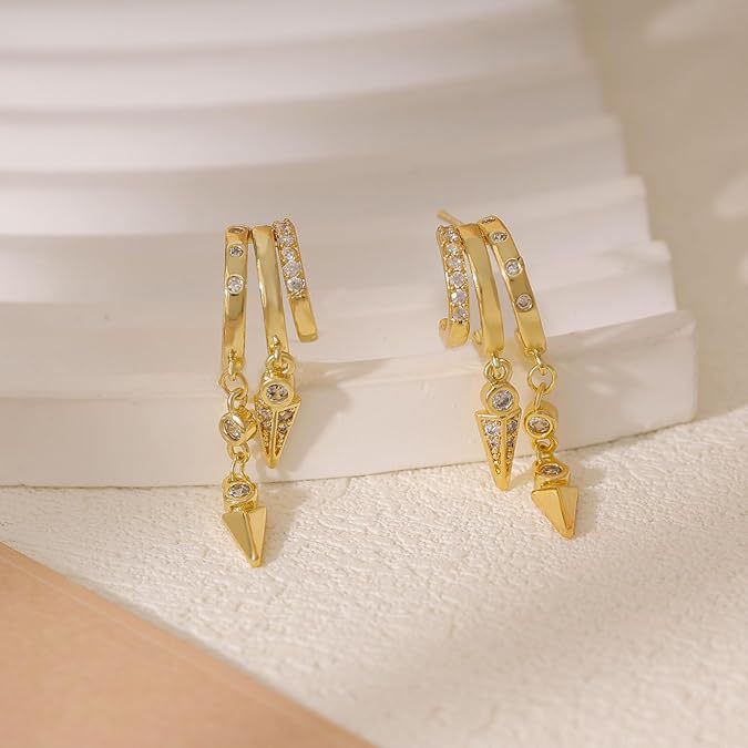 Bohemian Tassel Zircon Earrings Gold Plated