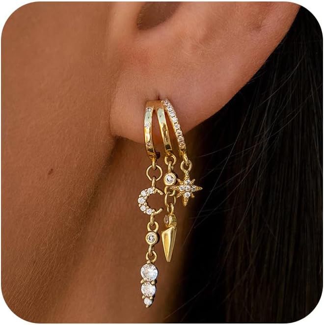 Bohemian Tassel Zircon Earrings Gold Plated