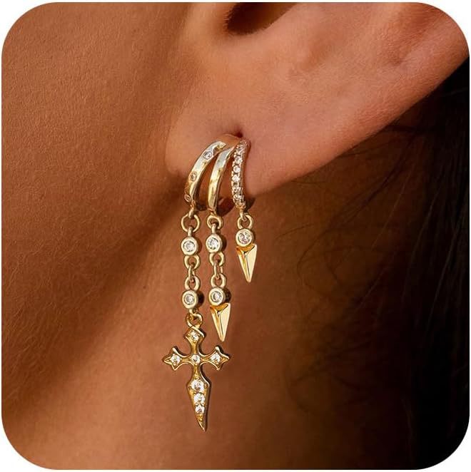 Bohemian Tassel Zircon Earrings Gold Plated