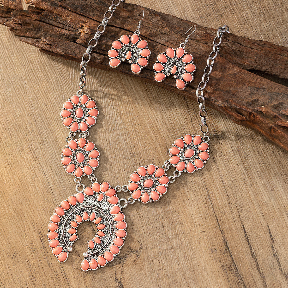 Bohemian Turquoise Necklace and Earrings