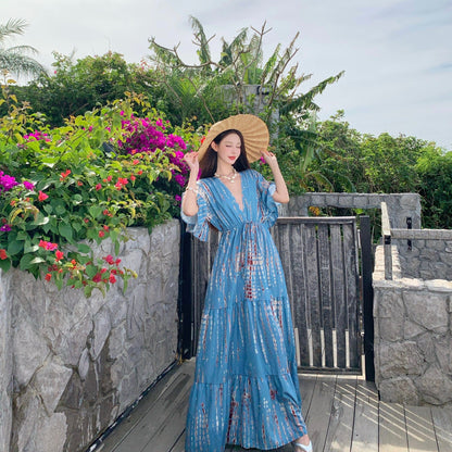 Bohemian V-Neck Long Dress