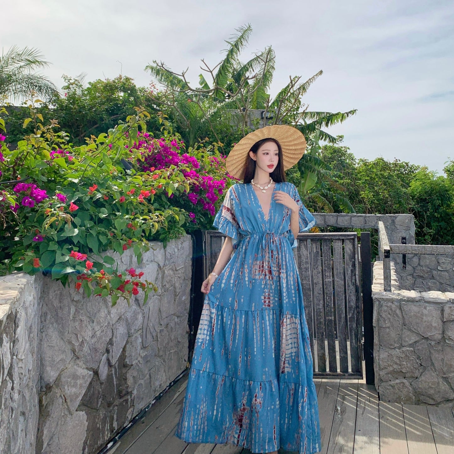 Bohemian V-Neck Long Dress