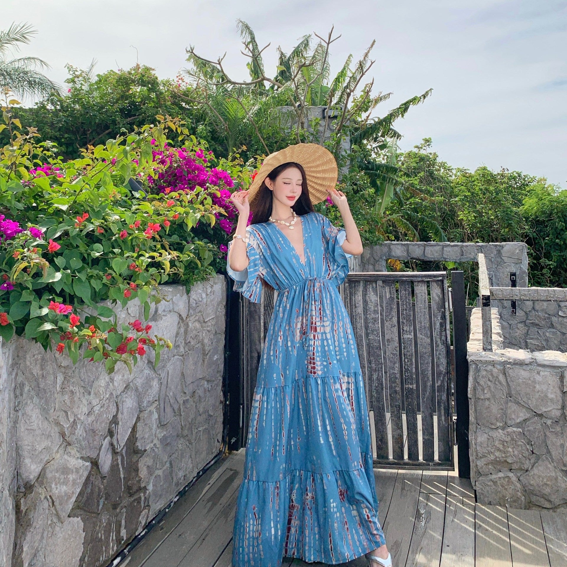 Bohemian V-Neck Long Dress