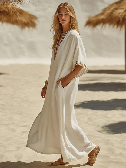 Bohemian V-Neck Long Dress