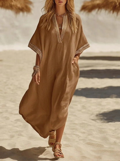 Bohemian V-Neck Long Dress